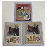 Hank Aaron 3-Card Lot 1974 and 1975 Topps Vintage Baseball Cards