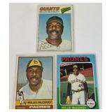 Willie McCovey 3 Card Lot 1975, 1976, 1977 Topps Vintage Baseball Cards