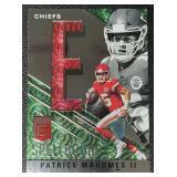2021 Elite Patrick Mahomes Spellbound "E" Kansas City Chiefs NFL Football Card No. S-E