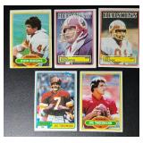 5-Card Washington Redskins Vintage NFL Football Card Lot (Star Players)