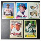Rod Carew 5 Card Vintage Baseball Lot
