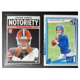 Jaxon Dart and Shedeur Sanders 2 Card Rookie Football Lot