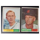 1961 Topps 2 Card Star Lot - Herzog, Schoendienst - Vintage Baseball