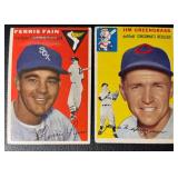1954 Topps 2 Card Vintage Baseball Lot