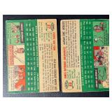 1954 Topps 2 Card Vintage Baseball Lot