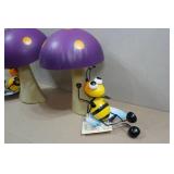 *2* Regal Art Metal Bee/Mushroom Garden Statues