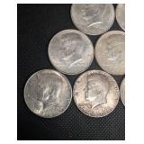 Lot Of 10 90% Silver Kennedy Half Dollars