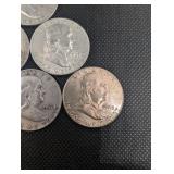 Lot Of 10 90% Silver Franklin Half Dollars