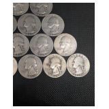 Lot Of 20 90% Silver Washington Quarters- Various Dates