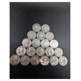 Lot Of 20 90% Silver Washington Quarters- Various Dates