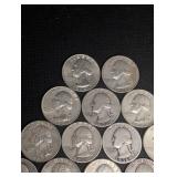 Lot Of 20 90% Silver Washington Quarters- Various Dates