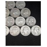 Lot Of 20 90% Silver Washington Quarters- Various Dates