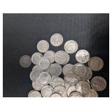 Lot Of 50 Roosevelt And Mercury Dimes 90% Silver