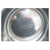 Vintage Silver-Plated Tea Set. Oval Serving Tray, Tea Pot, Creamer, Covered Sugar