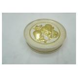 Vintage Golden Pears Cookie Tin. Embossed High-Relief Pears on the Lid