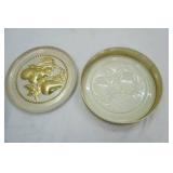 Vintage Golden Pears Cookie Tin. Embossed High-Relief Pears on the Lid