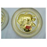 Vintage Golden Pears Cookie Tin. Embossed High-Relief Pears on the Lid