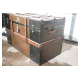 antique travelers chest with removable tray