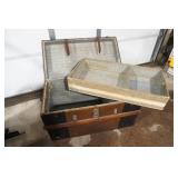 antique travelers chest with removable tray