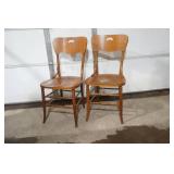 2 antique wood dining chairs