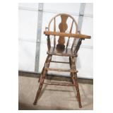 antique high chair with flip over tray