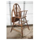 antique high chair with flip over tray