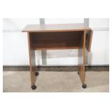 rolling cart with fold up side tray