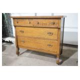 antique Tiger wood chest of drawers