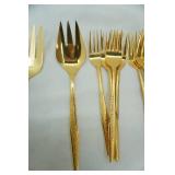 Vintage JH Carlyle Golden Bouquet Pattern Flatware Set (Gold Electroplate over Stainless Steel)