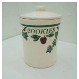 Vintage "Apple & Ivy" Stoneware Cookie Jar. Produced by The Crock Shop Santa Ana California