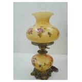 Vintage Gone with the Wind Style Hurricane Lamp w/hand painted floral design