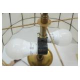 Vintage Brass Table Lamp 25" tall w/mother of pearl shade