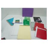 writing pads, steno book, notebooks, expanding file folder