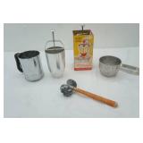 Vintage Donut Maker and Flour Sifters, Tenderizer