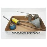 Vintage Oil Cans and Galvanized Funnel