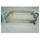 Anchor Hocking Pan w/Silver-Plated Serving Tray, Pyrex Pan w/lid and insulated carrier