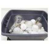 light bulbs and small storage tote