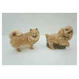 2 ceramic puppy statues 7" & 8" tall