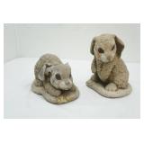 2 Bunny Garden Statues (tall one is 6.25" tall)