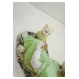 12" long by 11" tall Vintage Garden Statue Girl w/Kitten