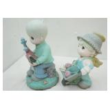 2 Vintage Precious Moments Garden Statues. 12.5" tall & 10" tall