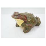 Vintage Ceramic Garden Frog Statue 14" long by 7" tall