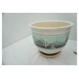 Vintage Ceramic Planter Featuring Southwestern Landscape