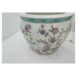 Vintage Chinese Porcelain Fish Bowl Planter. Jardiniere. 10" tall with a 12.5" diameter