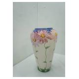 Vintage Pier 1 Ceramic Floral Vase 11" tall with a 4" diameter opening