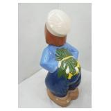 Vintage Ceramic Dutch Boy Statue 16" tall approx. 9.5" wide