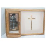 Wall Hang with Mirrored Shadow Box and cross