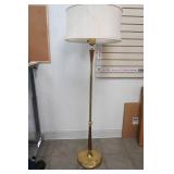Vintage Floor Lamp. Walnut & Brass