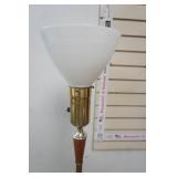 Vintage Floor Lamp. Walnut & Brass