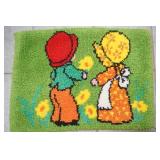 Vintage Latch & Hook Rug. 27"x 20"